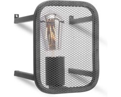 Home Sweet Home - Moderne Wandlamp Weave - Muurlamp gemaakt van metaal - Zwart - 15/15/20cm - wandlamp geschikt voor woonkamer, slaapkamer-
