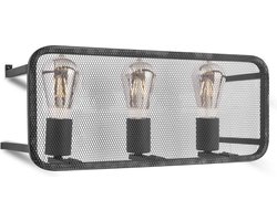 Home Sweet Home - Moderne Wandlamp Weave - Muurlamp gemaakt van metaal - Zwart - 45/15/20cm - wandlamp geschikt voor woonkamer, slaapkamer-