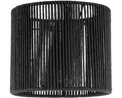 Home Sweet Home - Papieren Woven Lampenkap - Cilindrisch - Black - Moderne stijl - ø20 x 17 cm - E27 fitting - Voor Wandlampen en Tafellampen -