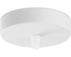 Home Sweet Home - Plafondkap Wit - 11/11/4.5cm - 1 licht Planfondkap - Ronde plafondrozet - metaal - inclusief aansluit box en montage beugel -