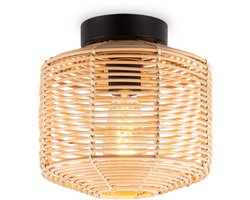 Home sweet Home plafondlamp met gevlochten wilgenkap - E27 - Naturel