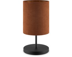 Home Sweet Home - Scandinavische stijl Tafellamp - Corduroy Lampenkap - Cilinder - Brown - ø20 x 40 cm - E27 Fitting - Geschikt voor Woonkamers en