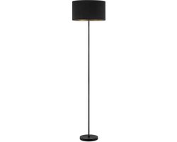 Home Sweet Home - Scandinavische stijl Vloerlamp - Corduroy Lampenkap - Cilinder - Black - ø40 x 165 cm - E27 Fitting - Geschikt voor Woonkamers en slaapkamers - met Voetschakelaar