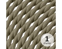 Home Sweet Home - Strijkijzersnoer gedraaid Groen - stof - bestel per meter - elektriciteitssnoer 3 aderig - textielkabel 3x0.75m² - VDE gekeurd elektriciteitskabel - maak zelf je eigen unieke lamp!