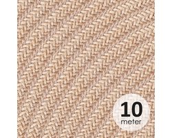 Home Sweet Home - Strijkijzersnoer Jute - bestel 10 meter - elektriciteitssnoer 3 aderig - textielkabel 3x0.75m² - VDE gekeurd elektriciteitskabel - maak zelf je eigen unieke lamp!