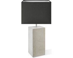 Home Sweet Home tafellamp Block - tafellamp Pillar beton inclusief lampenkap - lampenkap 25/25/18cm - tafellamp hoogte 45 cm - geschikt voor E27 LED lamp - beton/antraciet