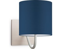 Home Sweet Home wandlamp Bling - wandlamp Beach inclusief lampenkap - lampenkap 16/16/15cm - geschikt voor E27 LED lamp - donkerblauw