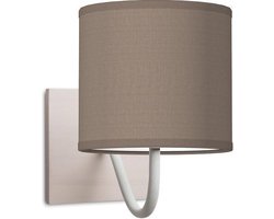 Home Sweet Home wandlamp Bling - wandlamp Beach inclusief lampenkap - lampenkap 16/16/15cm - geschikt voor E27 LED lamp - taupe