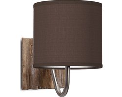 Home Sweet Home wandlamp Bling - wandlamp Drift inclusief lampenkap - lampenkap 16/16/15cm - geschikt voor E27 LED lamp - chocolade