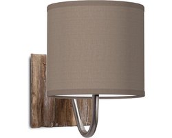 Home Sweet Home wandlamp Bling - wandlamp Drift inclusief lampenkap - lampenkap 16/16/15cm - geschikt voor E27 LED lamp - taupe