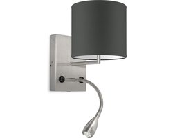 Home Sweet Home wandlamp Bling - wandlamp Read inclusief lampenkap en LED Leeslamp - lampenkap 16/16/15cm - geschikt voor E27 LED lamp - antraciet