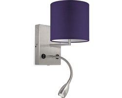 Home Sweet Home wandlamp Bling - wandlamp Read inclusief lampenkap en LED Leeslamp - lampenkap 16/16/15cm - geschikt voor E27 LED lamp - paars