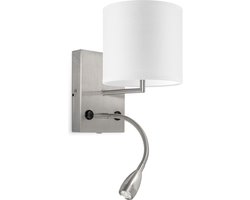 Home Sweet Home wandlamp Bling - wandlamp Read inclusief lampenkap en LED Leeslamp - lampenkap 16/16/15cm - geschikt voor E27 LED lamp - wit