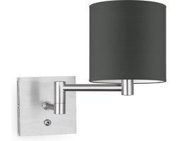 Home Sweet Home wandlamp Bling - wandlamp Swing inclusief lampenkap - lampenkap 16/16/15cm - geschikt voor E27 LED lamp - antraciet