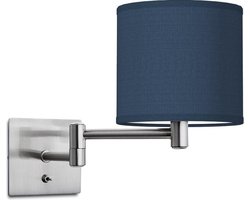 Home Sweet Home wandlamp Bling - wandlamp Swing inclusief lampenkap - lampenkap 16/16/15cm - geschikt voor E27 LED lamp - donkerblauw