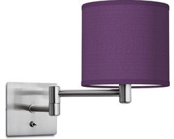 Home Sweet Home wandlamp Bling - wandlamp Swing inclusief lampenkap - lampenkap 16/16/15cm - geschikt voor E27 LED lamp - paars
