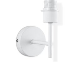Home Sweet Home - Wandlamp Mati voor lampenkap - Wit - 10/10/18cm - rond - gemaakt van Metaal - geschikt voor E27 LED lichtbron - voor lampenkap met doorsnede max.20cm