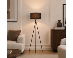 Home Sweet Home - Zwart Moderne Vloerlamp - 138 cm - Inclusief E27 Lichtbron – Staande lamp voor Woonkamer en Slaapkamer