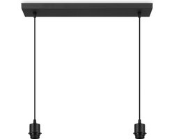 Home Sweet Home - Zwarte Industriële Hanglamp - Metalen Kroonluchter - 55 cm - Geschikt voor E27 Lichtbron - Voor Eetkamer en Slaapkamer
