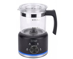 Home Vibes® Glazen Melkopschuimer - PFAS Vrij - Elektrische Melkschuimer - 4 Schuim Functies - Moederdag Cadeau - Milk Frother - 500ML - 600W - Met Schenktuit - Zwart