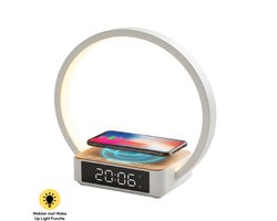 Home Vibes® Wake Up Light – Digitale Wekker – Lichtwekker – Digitale Klok met Nachtlamp – Dimbaar LCD Display - Slaapwekker – Alarm en Snooze Functie - Met Draadloze Oplader – Wit