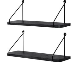 Home Wonen Woonaccessoires Wanddecoratie Wandplanken & -rekken Wandrekken Stijlvolle Zwarte Houten Wandplanken voor Diverse Ruimtes in Huis