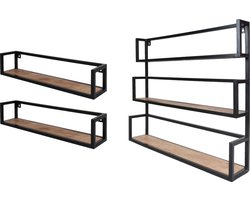 Home67 Set Wandplanken Vintage - 2x 81 cm + 1x Trio - Mangohout