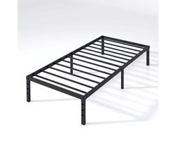 Homeblend Bedframe - Bed 90x200 - Eenpersoonsbed - Stalen Bed - Carbon Staal - Stevig Bed - Opbergbaar Bed