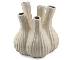 Homebound by K - Aardewerk tulpenvaas garlic beige - 20,5x20,5x21cm