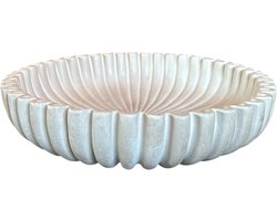 Homebound by K| Tray Ribbel Beige Aardewerk 30 cm