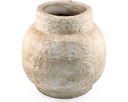 HomeBound by KY | Aardewerk vaas beige | 20,5x20,5x20cm |