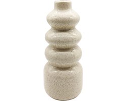 HomeBound by KY | Aardewerk vaas bubbles beige | bloemenvaas