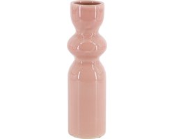 HomeBound by KY | Aardewerk vaas pink/roze | 9x9x29,5cm | bloemenvaas keramiek roze
