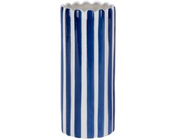 HomeBound by KY | Aardewerk vaas stripe dark blue | bloemenvaas