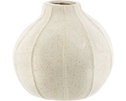 HomeBound by KY | Aardewerk vaasje beige | bloemenvaasje | 13x13x12cm