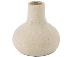 HomeBound by KY | Aardewerk vaasje beige | bloemenvaasje