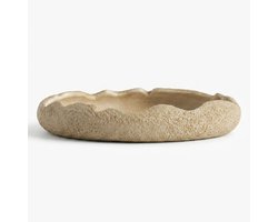 HomeBound by KY Arc Schaal Aardewerk Steenlook - Beige - ⌀ 30 x H 5 cm