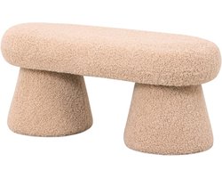HomeBound by KY | Bankje Lylou in stof plush beige | bank Lylou