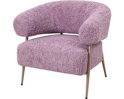 HomeBound by KY | Fauteuil Zola in stof plush lila | fauteuil Zola