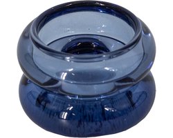 HomeBound by KY | Glazen kaarsenstandaard blauw | kaarsenstandaard | waxinehouder | kandelaar | 5,5x5,5x4cm