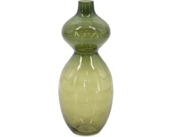 HomeBound by KY | Glazen vaas olive | 32x13cm | bloemenvaas olive