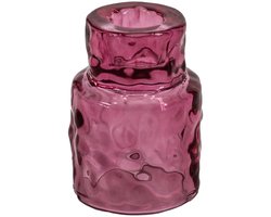 HomeBound by KY | Glazen waxine- en kaarsenstandaard roze | waxinelichtjeshouder | kaarsenstandaard | kandelaar