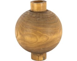 HomeBound by KY | Houten ronde vaas walnut | bloemenvaas