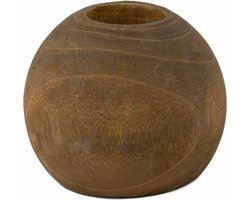 HomeBound by KY | Houten waxinehouder walnut | 10x10x9cm | waxinehouder walnut hout