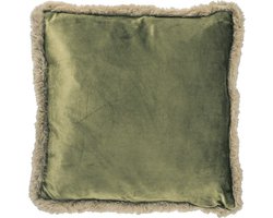 HomeBound by KY | Kussen velours army green | 45x45cm | kussen velours