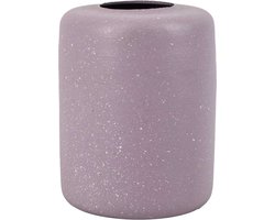 HomeBound by KY | Metalen vaas lila en wit gestippeld | bloemenvaas