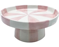 HomeBound by KY | Plateau keramiek stripes roze | decoratieve schaal | plateau