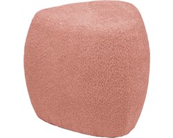 HomeBound by KY | Poef organisch Jade in stof bouclé roze | poef
