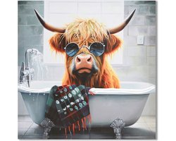 HomeBound by KY | Schilderij schotse hooglander bad | Schilderij