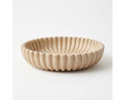 Homebound by KY | Tray Ribbel Beige Aardewerk 30 cm